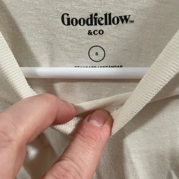 NWT Goodfellow & Co Cream Short Sleeve Tee - Picture 7 of 7